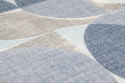 Обои виниловые на флизелиновой основе Шафран мотив, синий, круги Обои виниловые на флизелиновой основе Шафран мотив, синий, круги