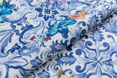 Обои виниловые Азулежу мотив, цветной Обои виниловые Азулежу мотив, цветной