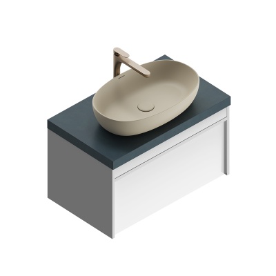 Тумба Modula/Модула подвесная 80 с ящиком 1+1, белая глянцевая Тумба Modula/Модула подвесная 80 с ящиком 1+1, белая глянцевая