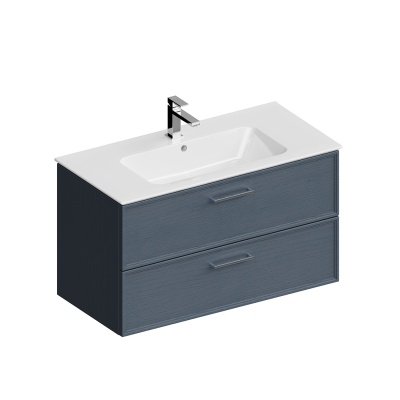 Тумба Piano Classic/Пиано Классик подвесная 95 см, 2 ящика, ясень синий матовый Тумба Piano Classic/Пиано Классик подвесная 95 см, 2 ящика, ясень синий матовый