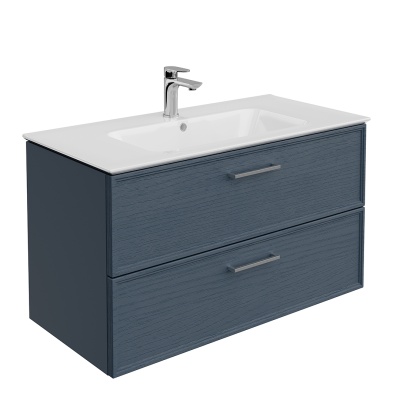 Тумба Piano Classic/Пиано Классик подвесная 95 см, 2 ящика, ясень синий матовый Тумба Piano Classic/Пиано Классик подвесная 95 см, 2 ящика, ясень синий матовый