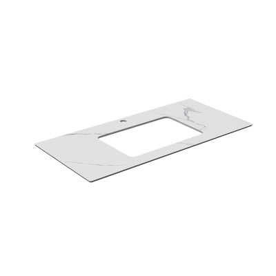 Столешница из керамогранита для раковин, встраиваемых снизу, Монте Тиберио 100 см, белый натуральный