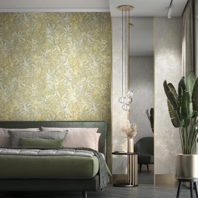 Обои виниловые Экзотика мотив, зелёный Обои виниловые Экзотика мотив, зелёный