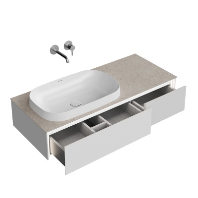 Тумба Magica/Маджика подвесная 120, 2 ящика, утренний серый матовый Тумба Magica/Маджика подвесная 120, 2 ящика, утренний серый матовый