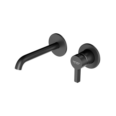 Смеситель для раковины Linea/Линеа однорычажный, настенный c внутр.частью, черный матовый Смеситель для раковины Linea/Линеа однорычажный, настенный c внутр.частью, черный матовый