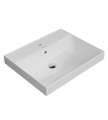 Раковина Cubo/Кубо подвесная\мебельная 60, белая глянцевая Раковина Cubo/Кубо подвесная\мебельная 60, белая глянцевая