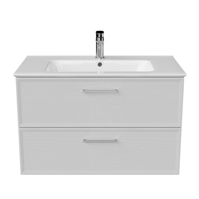 Тумба PIANO Classic подвесная 85 см, 2 ящика, ясень белый матовый