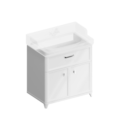 Тумба Pompei/Помпеи напольная с ящиком и дверцами 80, белая глянцевая Тумба Pompei/Помпеи напольная с ящиком и дверцами 80, белая глянцевая