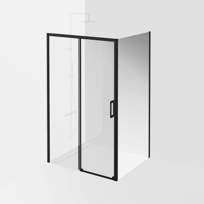 Душевая боковая панель Vetro/Ветро, 100х195, матовый черный