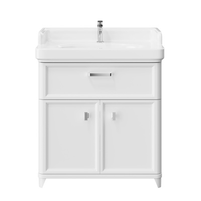 Тумба Pompei/Помпеи напольная с ящиком и дверцами 80, белая глянцевая Тумба Pompei/Помпеи напольная с ящиком и дверцами 80, белая глянцевая