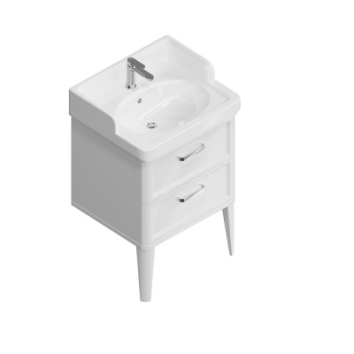 Тумба Pompei/Помпеи напольная с 2 ящиками 60, белая глянцевая Тумба Pompei/Помпеи напольная с 2 ящиками 60, белая глянцевая