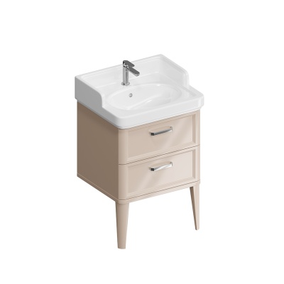 Тумба Pompei/Помпеи напольная с 2 ящиками 60, камео бежевый глянцевый Тумба Pompei/Помпеи напольная с 2 ящиками 60, камео бежевый глянцевый