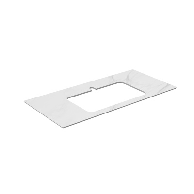 Столешница из керамогранита для раковин, встраиваемых сверху, Монте Тиберио 100 см, белый натуральный