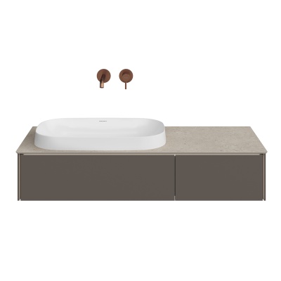 Тумба MAGICA подвесная 120, 2 ящика, вечерний серый матовый                        