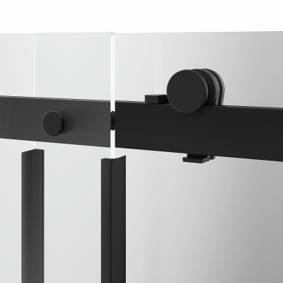 Душевая дверь Cristallo/Кристалло, раздвижная с функцией плавного открывания и закрывания, 120х210, матовый черный