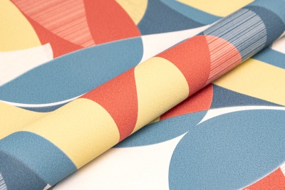 Обои виниловые на флизелиновой основе Шафран мотив, разноцветный синий Обои виниловые на флизелиновой основе Шафран мотив, разноцветный синий