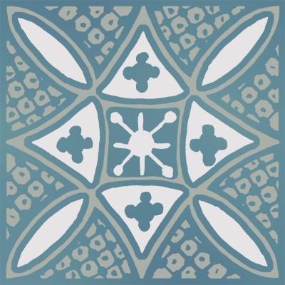 Декор Бахия 2 бирюзовый глянцевый 9,8x9,8x0,7