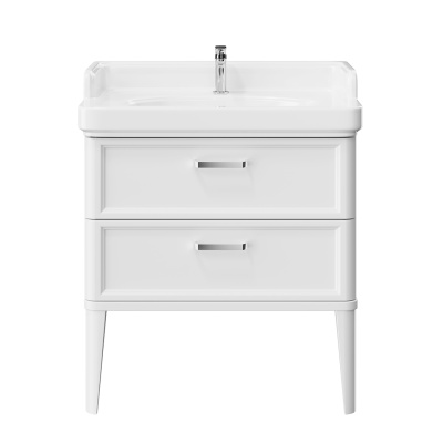 Тумба Pompei/Помпеи напольная с 2 ящиками 80, белая глянцевая Тумба Pompei/Помпеи напольная с 2 ящиками 80, белая глянцевая