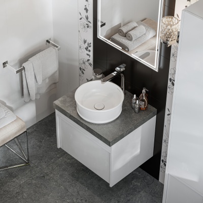 Раковина CIRCO накладная 36, белая глянцевая