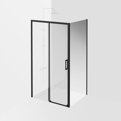 Душевая боковая панель Vetro/Ветро, 90х195, матовый черный