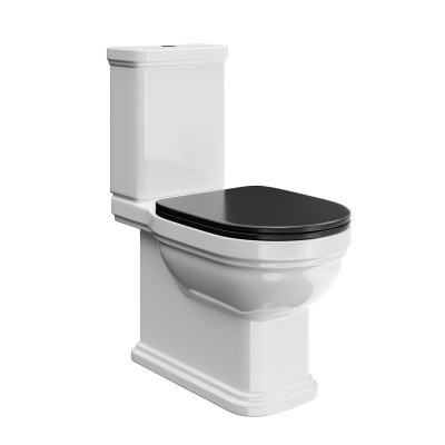 Сиденье POMPEI для напольного унитаза, черное глянцевое