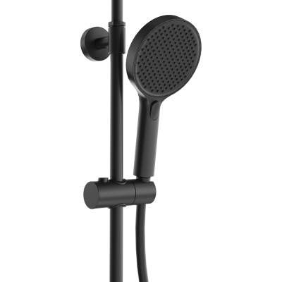 Душевая колонна Fonte/Фонте на 3 потока с фиксированным изливом и механическим смесителем, черный матовый Душевая колонна Fonte/Фонте на 3 потока с фиксированным изливом и механическим смесителем, черный матовый