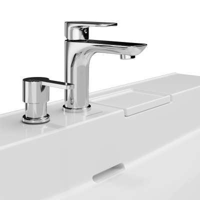 Раковина Logica/Лоджика мебельная с двумя отверстиями 60, белая глянцевая Раковина Logica/Лоджика мебельная с двумя отверстиями 60, белая глянцевая