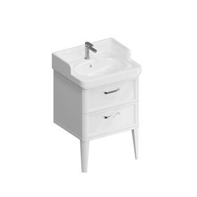 Тумба Pompei/Помпеи напольная с 2 ящиками 60, белая глянцевая Тумба Pompei/Помпеи напольная с 2 ящиками 60, белая глянцевая