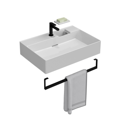 Держатель для полотенец к раковинам Logica/Лоджика 70 с крепежом, черный матовый