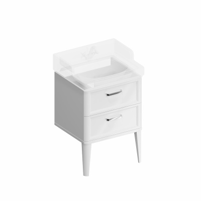 Тумба Pompei/Помпеи напольная с 2 ящиками 60, белая глянцевая Тумба Pompei/Помпеи напольная с 2 ящиками 60, белая глянцевая