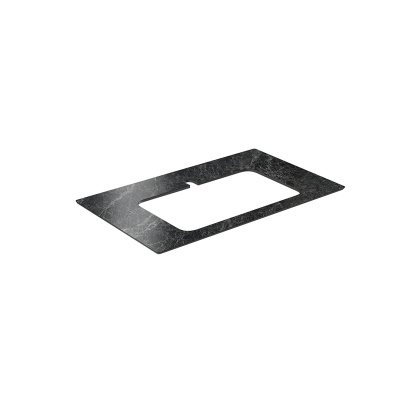 Столешница из керамогранита для раковин, встраиваемых сверху, Риальто 80 см, серый темный лаппатированный