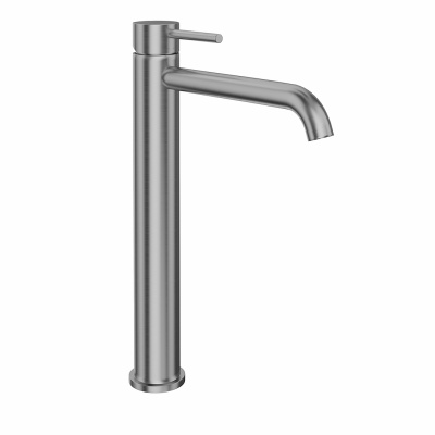 Смеситель для раковины Eterna/Этерна, высокий, без донного клапана, нержавеющая сталь