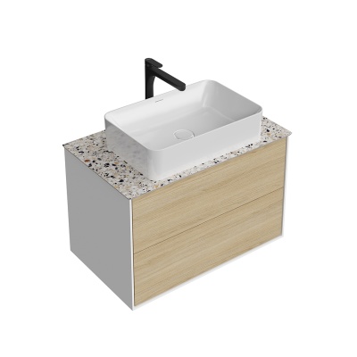 Тумба PLAZA Modern подвесная 80, push, 2 ящика, дуб виченца