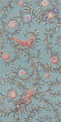 Панно Райский сад бирюзовый матовый обрезной (из 3-х частей 60x119,5x0,9) 180x119,5x0,9