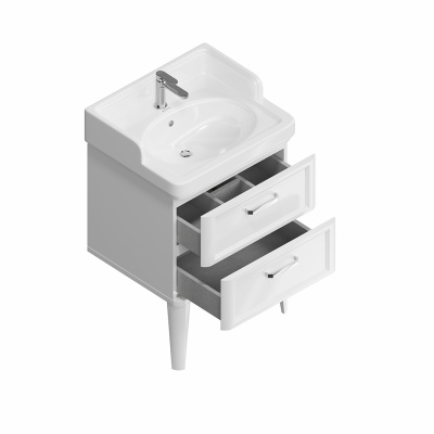 Тумба Pompei/Помпеи напольная с 2 ящиками 60, белая глянцевая Тумба Pompei/Помпеи напольная с 2 ящиками 60, белая глянцевая