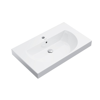 Раковина Buongiorno/Бонджорно подвесная/мебельная 80, белая глянцевая Раковина Buongiorno/Бонджорно подвесная/мебельная 80, белая глянцевая