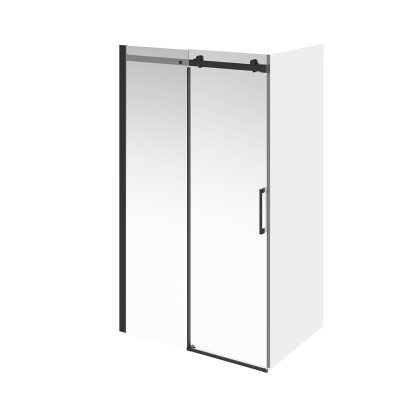 Душевая дверь Cristallo/Кристалло, раздвижная с функцией плавного открывания и закрывания, 120х210, матовый черный