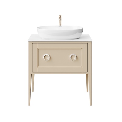 Тумба PLAZA Classic NEO напольная 1+1 ящик 80, капучино матовый