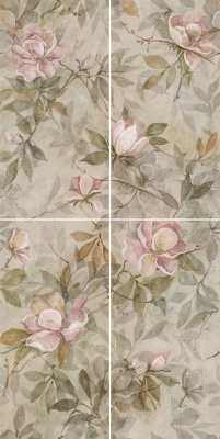 Панно Магнолия 1 матовый 60x120x0,9 из 4 частей (30х60) Панно Магнолия 1 матовый 60x120x0,9 из 4 частей (30х60)