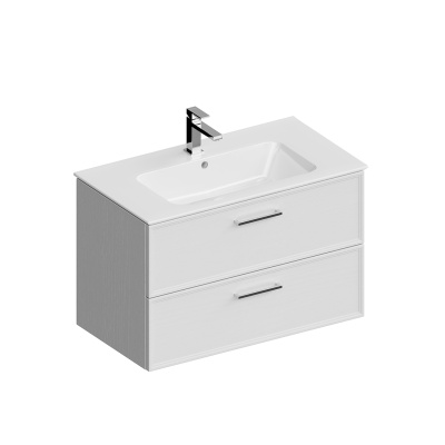 Тумба PIANO Classic подвесная 85 см, 2 ящика, ясень белый матовый