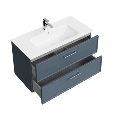 Тумба Piano Classic/Пиано Классик подвесная 95 см, 2 ящика, ясень синий матовый Тумба Piano Classic/Пиано Классик подвесная 95 см, 2 ящика, ясень синий матовый