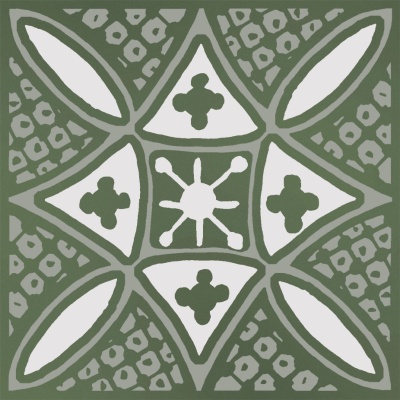 Декор Бахия 2 зелёный глянцевый 9,8x9,8x0,7