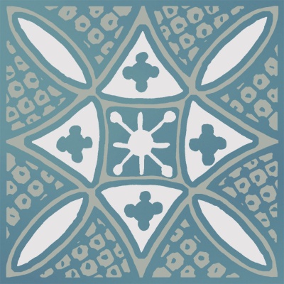 Декор Бахия 2 бирюзовый глянцевый 9,8x9,8x0,7