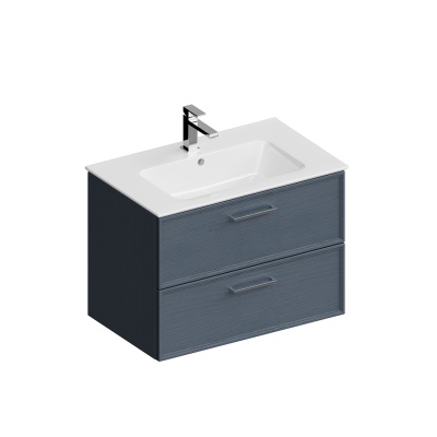 Тумба Piano Classic/Пиано Классик подвесная 75 см, 2 ящика, ясень синий матовый Тумба Piano Classic/Пиано Классик подвесная 75 см, 2 ящика, ясень синий матовый