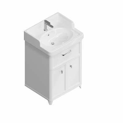 Тумба Pompei/Помпеи напольная с ящиком и дверцами 60, белая глянцевая Тумба Pompei/Помпеи напольная с ящиком и дверцами 60, белая глянцевая