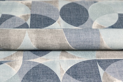 Обои виниловые на флизелиновой основе Шафран мотив, синий, круги Обои виниловые на флизелиновой основе Шафран мотив, синий, круги