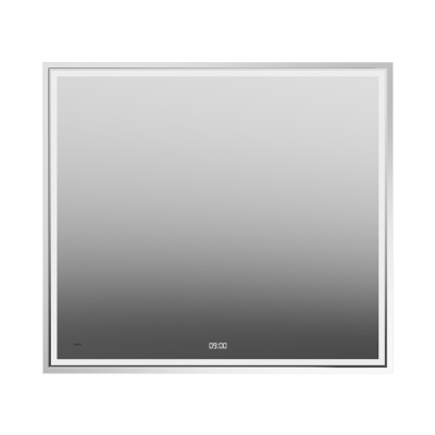 Зеркало Tecno/Текно c LED 90 с подсветкой, с функцией антизапотевание, белый глянцевый