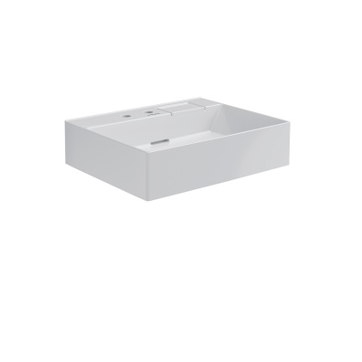 Раковина Logica/Лоджика мебельная с двумя отверстиями 60, белая глянцевая Раковина Logica/Лоджика мебельная с двумя отверстиями 60, белая глянцевая