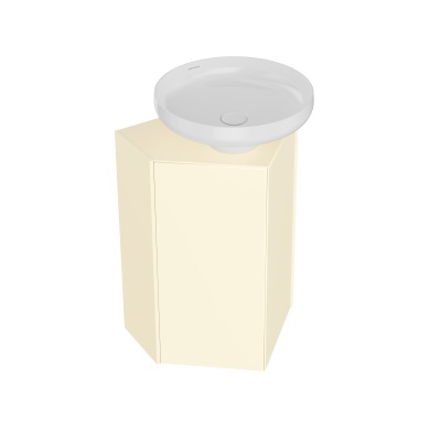 Тумба-модуль Caravan/Караван под раковину со столешницей без боковин, подвесная 50, нажимное открывание, сливочная матовая Тумба-модуль Caravan/Караван под раковину со столешницей без боковин, подвесная 50, нажимное открывание, сливочная матовая