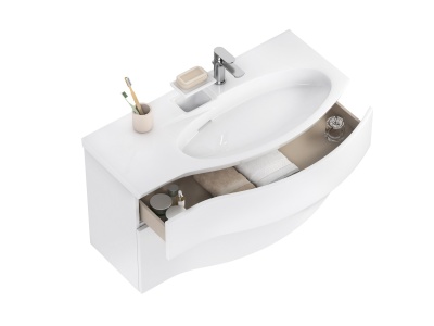 Тумба RIVA подвесная правая 100, белая матовая